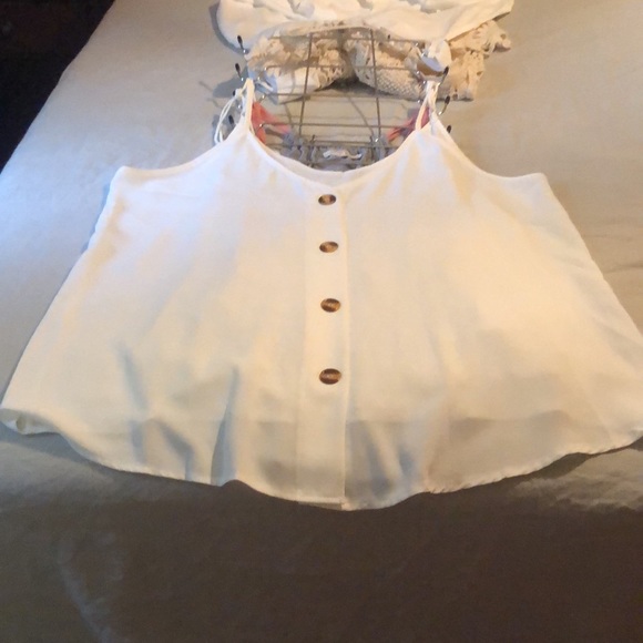 NWOT Women's Sexy Button Down V Neck Cami XL - Picture 3 of 4